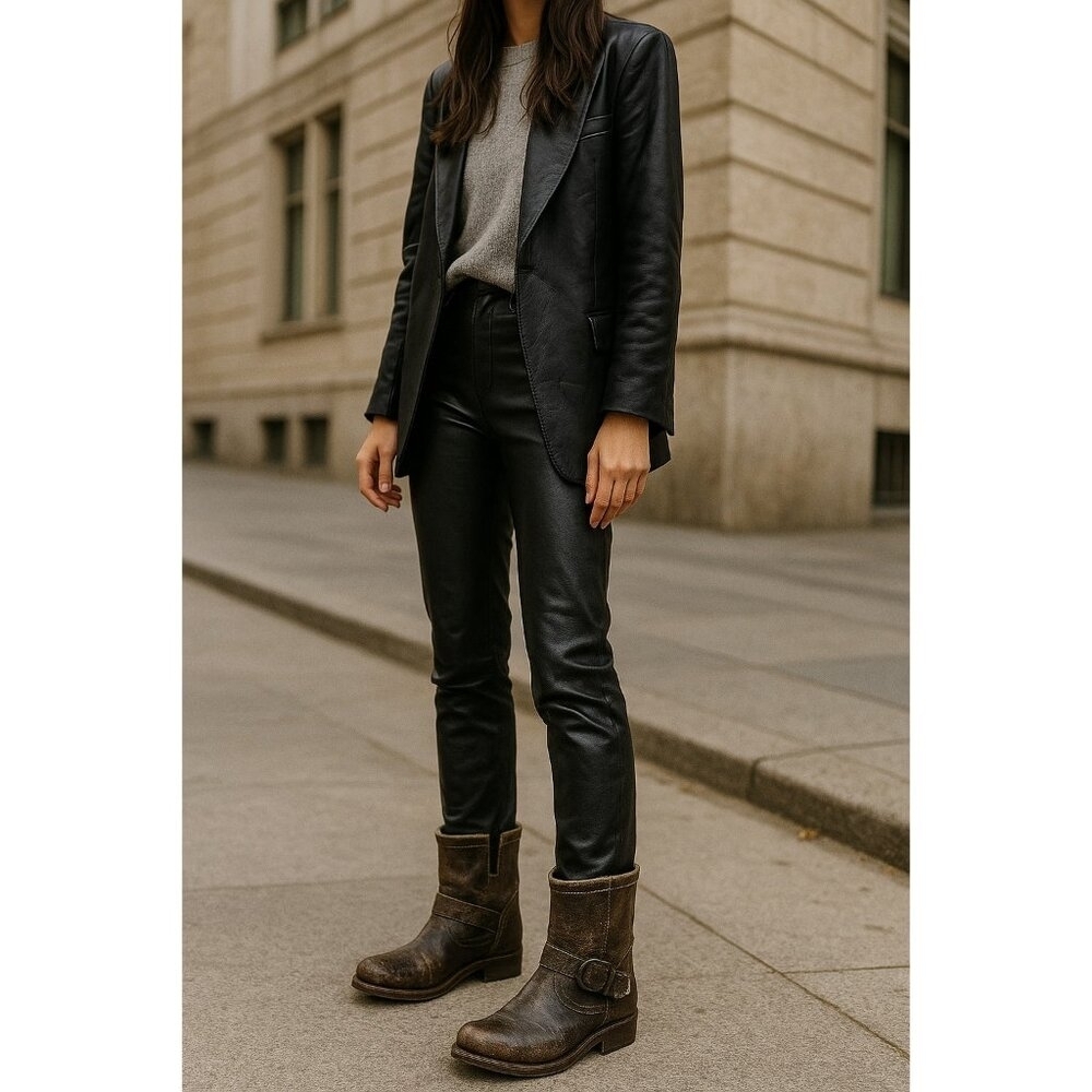 Sendra Engineer Boots 8601 Women’s 7 Brown Distressed Leather Goodyear Welt